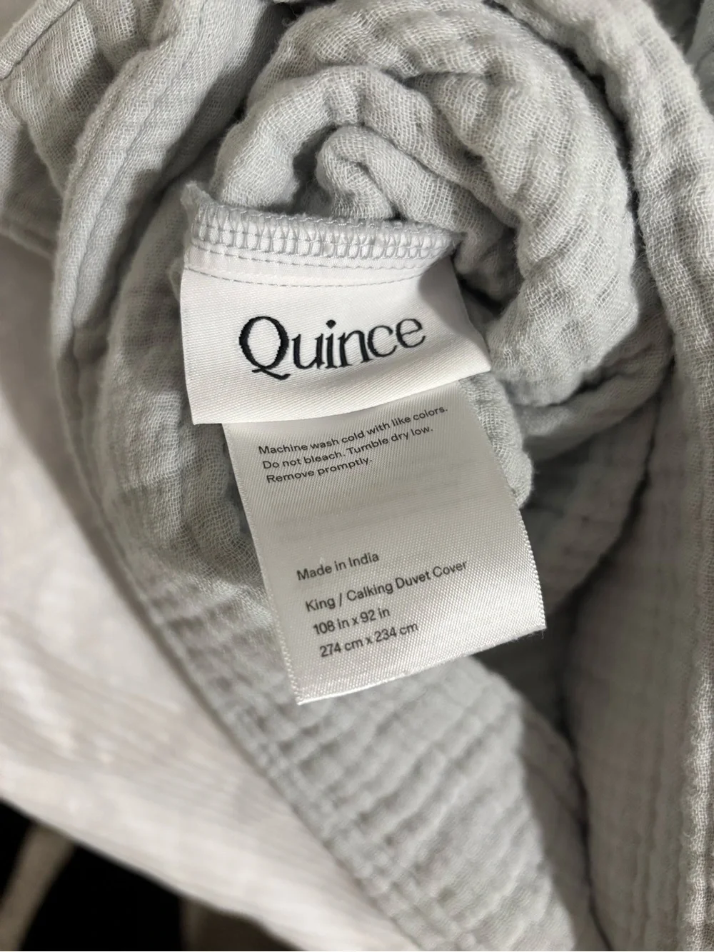 Quince Organic Cotton Airy Gauze Duvet Cover King/Cali King Color: Mist